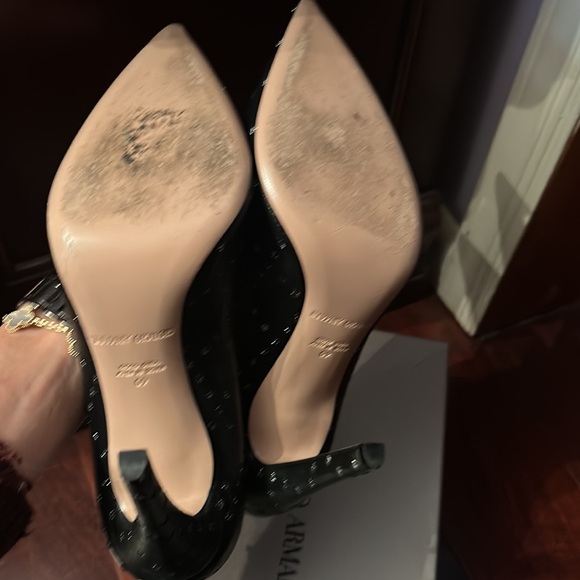 GIORGIO ARMANI BLACK AND SILVER PUMPS - Picture 3 of 4